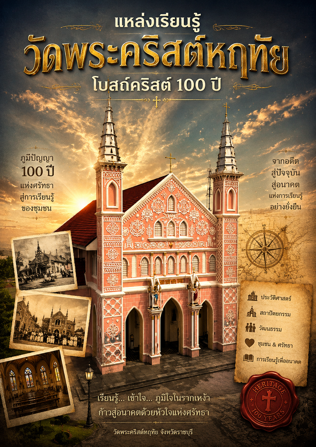 วัดพระคริสต์หฤทัย  โบสถ์คริสต์ 100 ปี