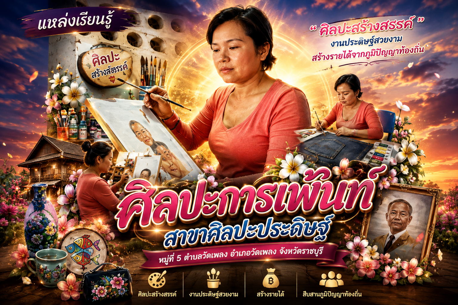 นางสาวเพชรรัตน์   ชุ่มมะโน   (ศิลปะการเพ้นท์)