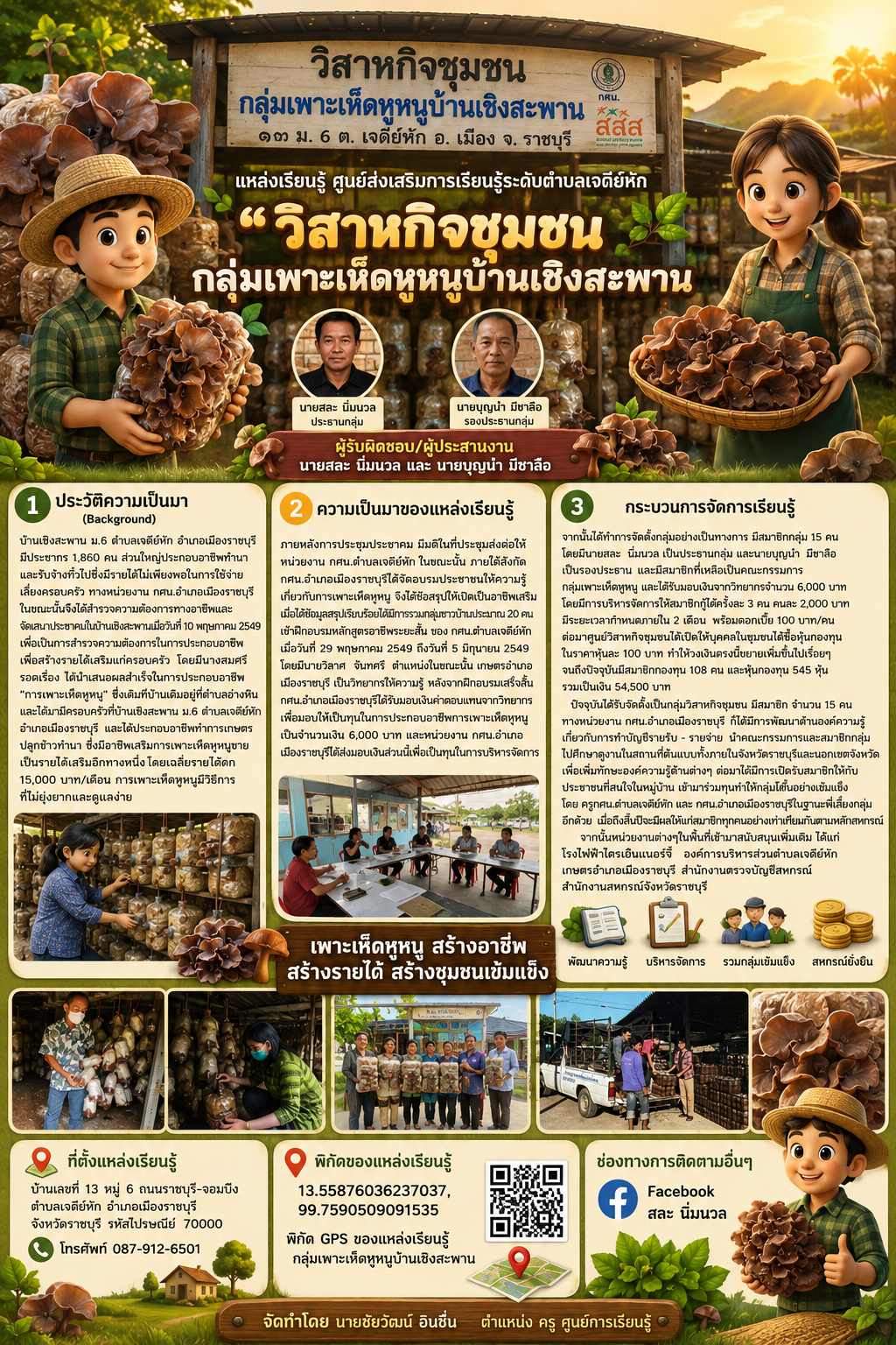 วิสาหกิจชุมชนกลุ่มเพาะเห็ดหูหนูบ้านเชิงสะพาน
