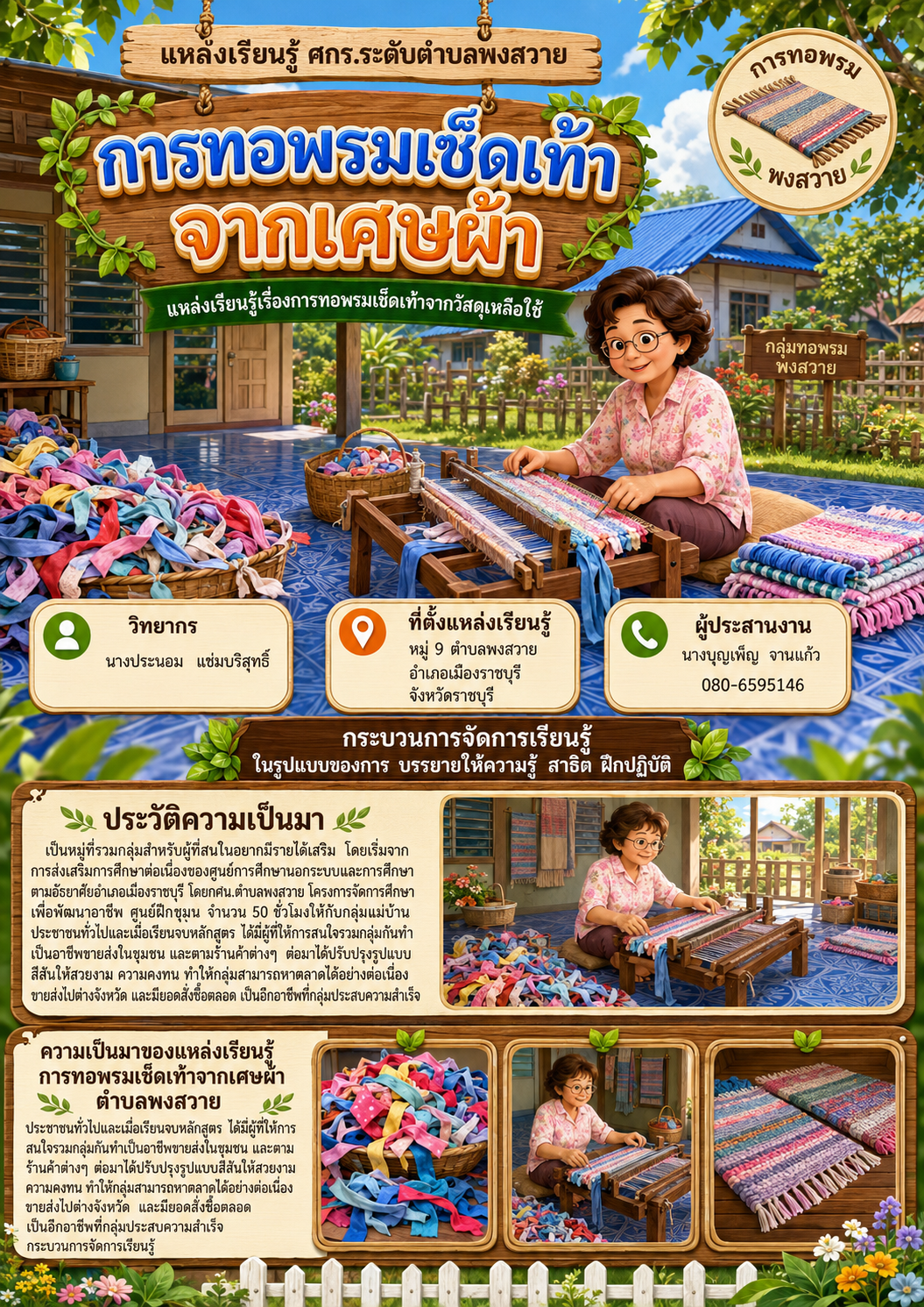 การทอพรมเช็ดเท้าจากเศษผ้า