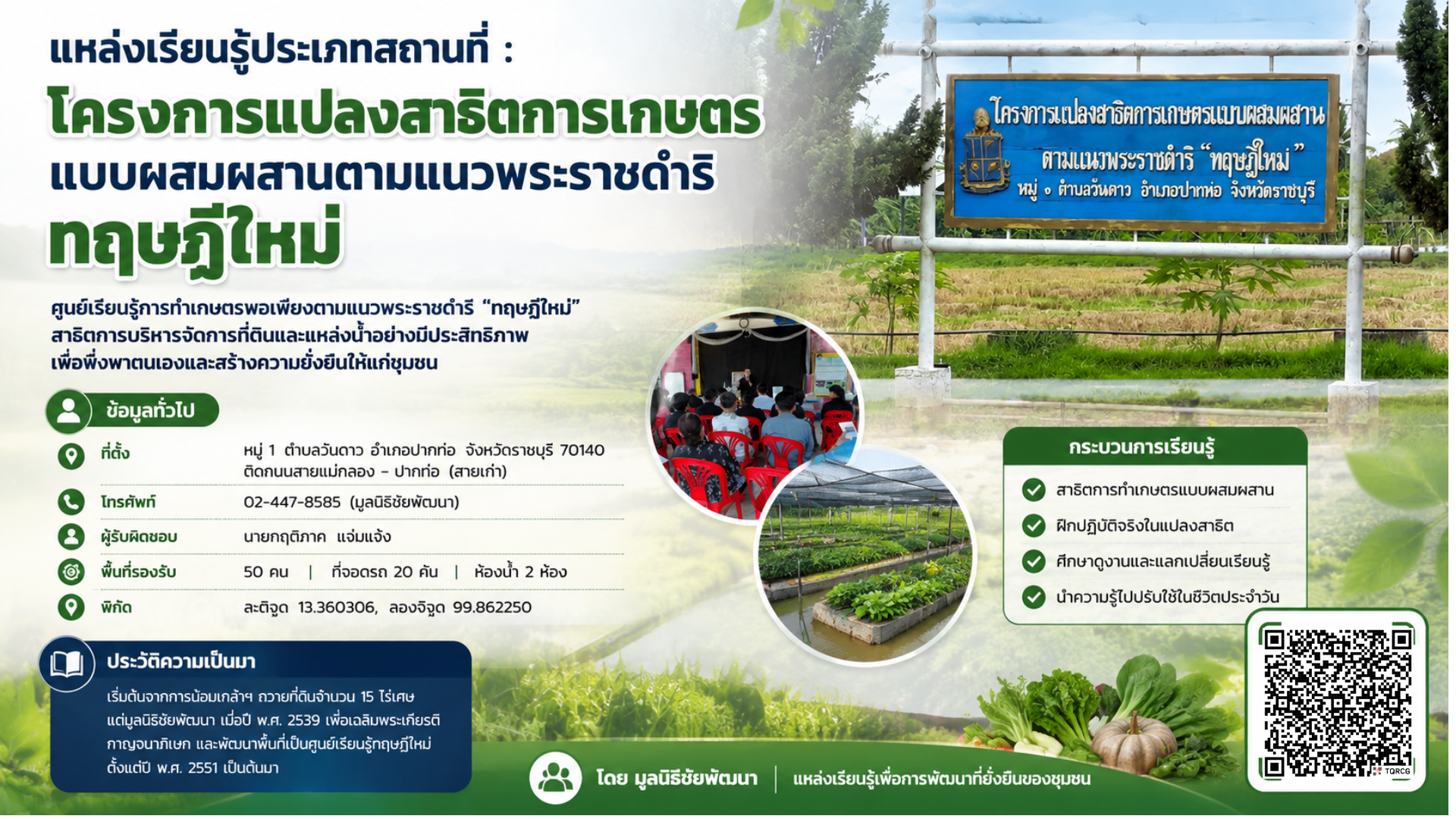 โครงการแปลงสาธิตการเกษตรแบบผสมผสานตามแนวพระราชดำริ “ทฤษฎีใหม่”