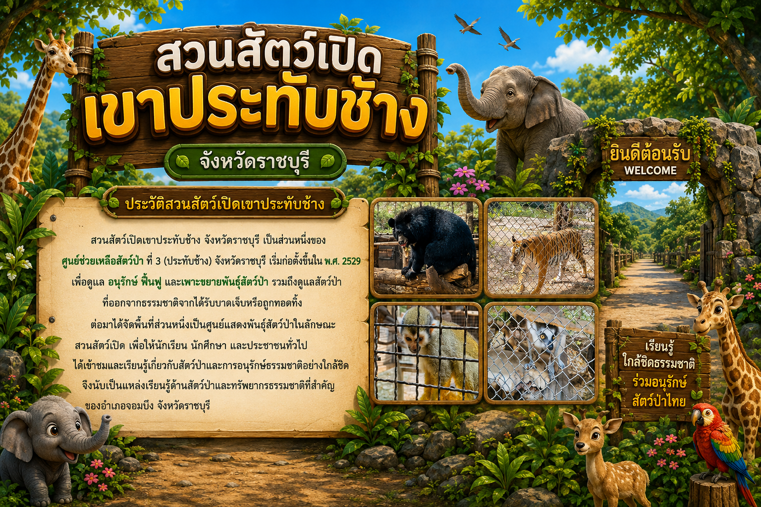 สวนสัตว์เปิดเขาประทับช้าง